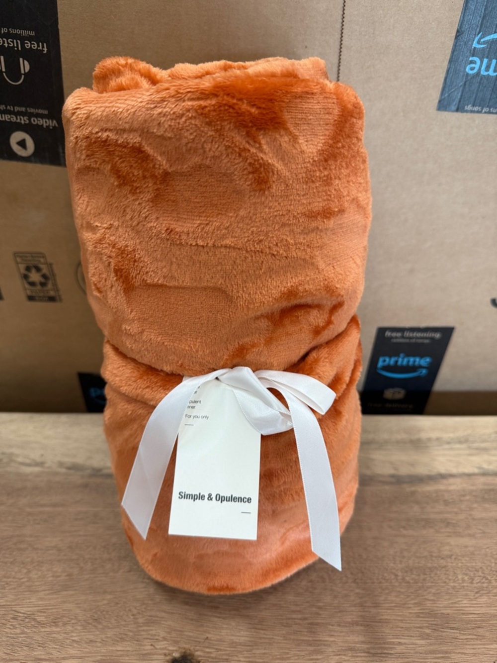 Plush Throw Blanket - Orange 60”x60”